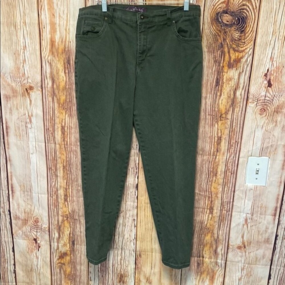 Women’s‎ Gloria Vanderbilt size 16 Stylish Dark Denim Green Jeans